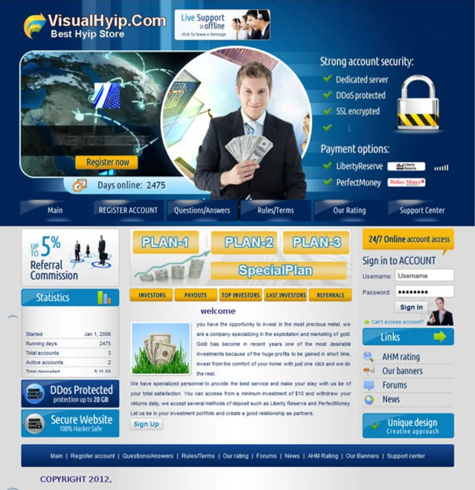 HYIP Zvpt Investment Template 1011 Design