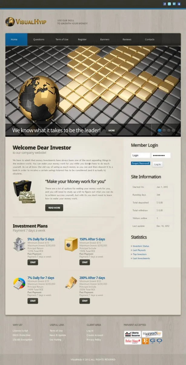 HYIP Zvpt Investment Template 1014 Design