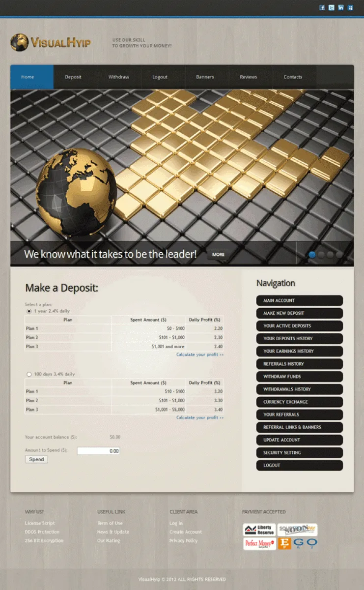 Investment Template 4 Page