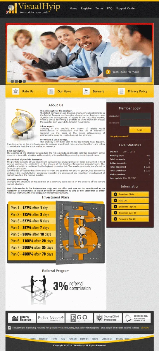 HYIP zvpt Investment Template 1031 Design