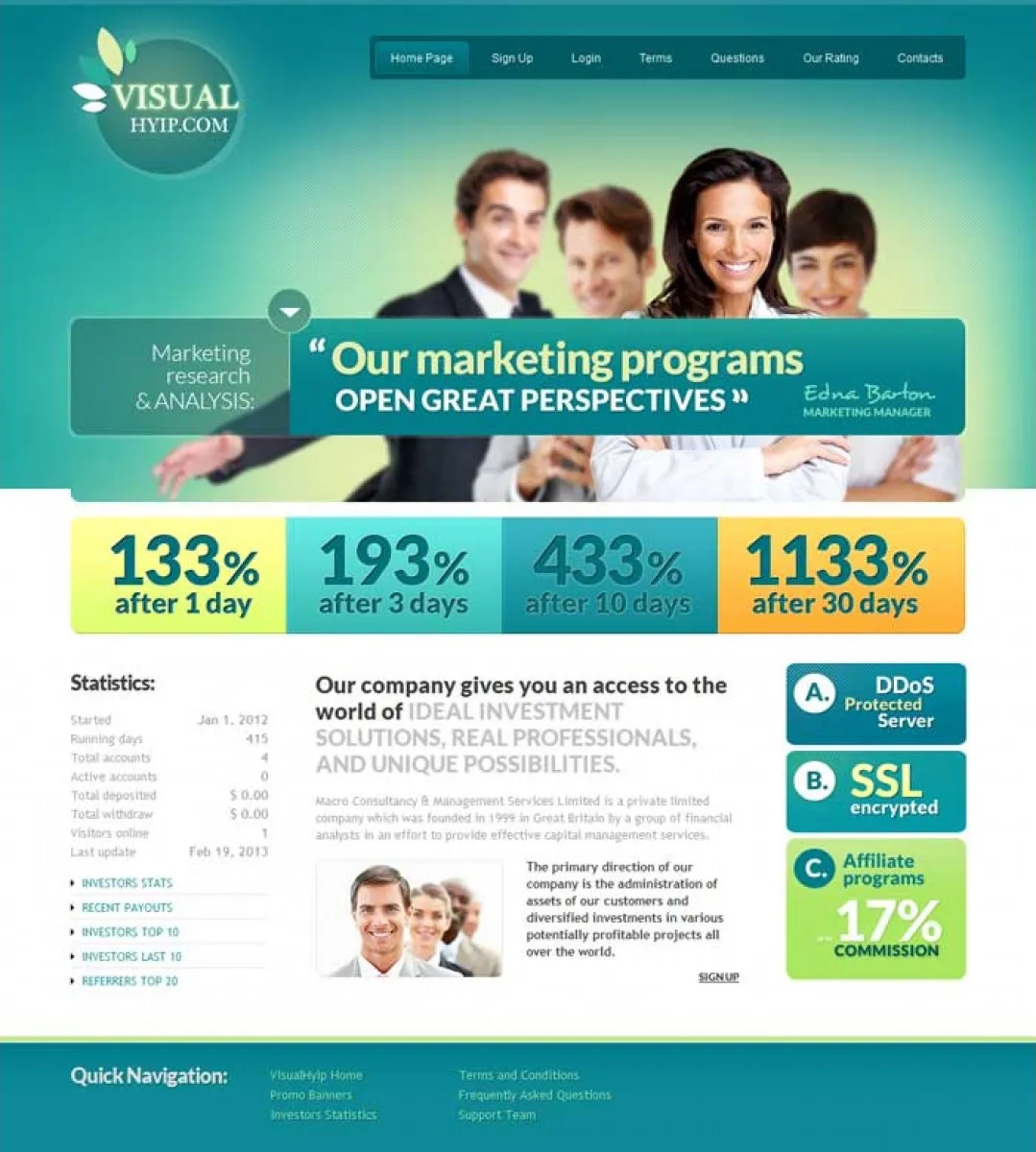 HYIP zvpt Investment Template 1032 Design