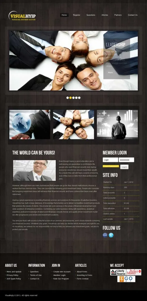 HYIP zvpt Investment Template 1042 Design