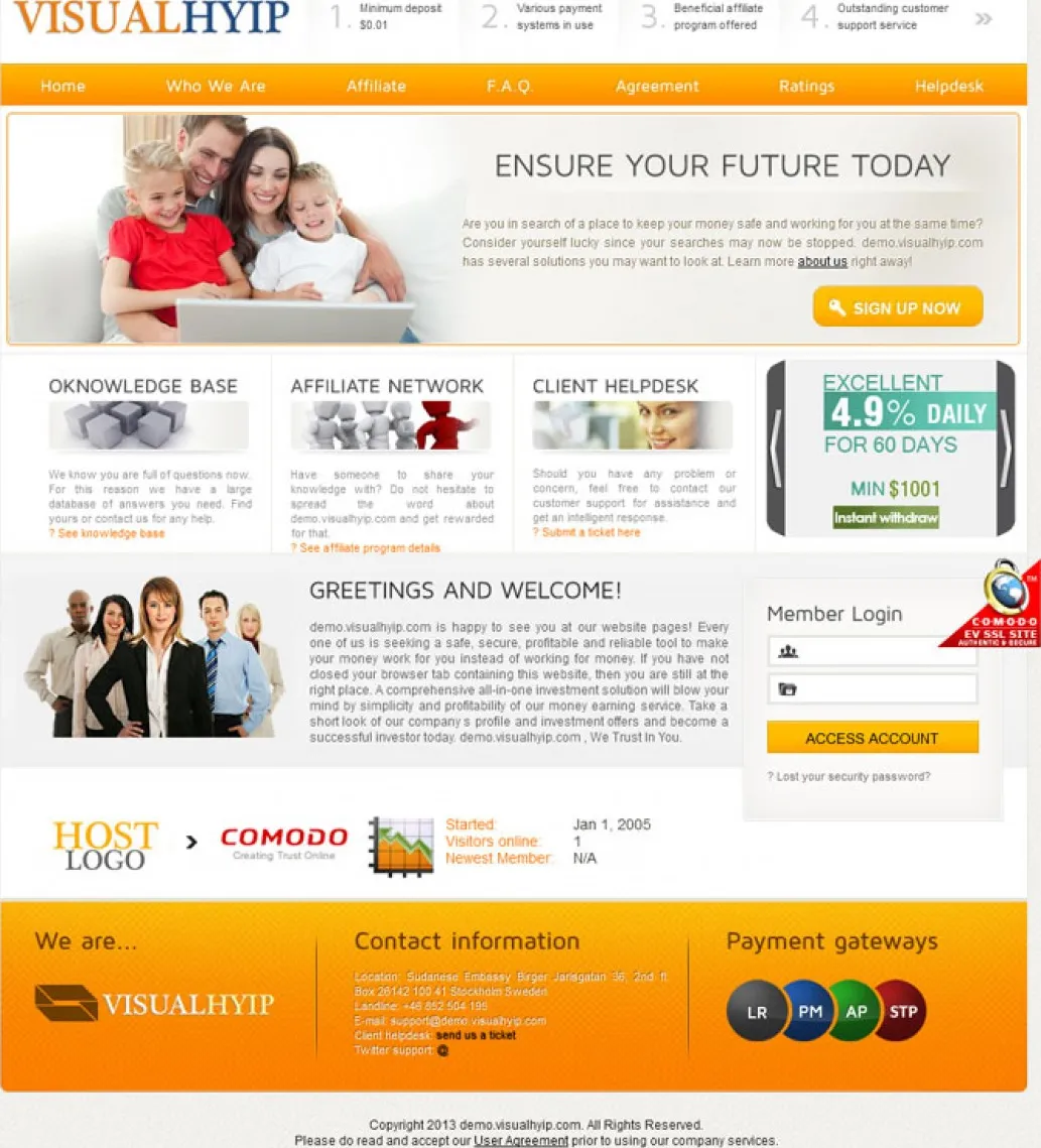 HYIP zvpt Investment Template 1050 Design