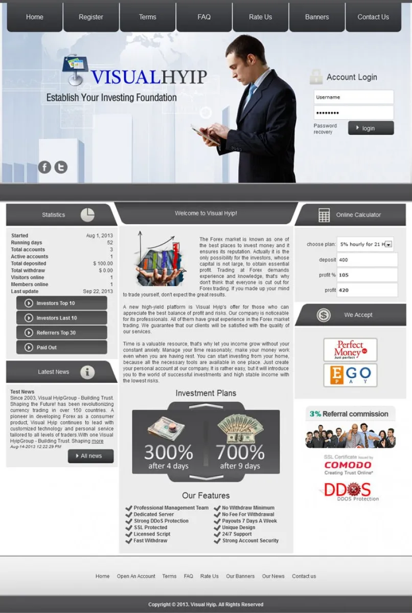 HYIP zvpt Investment Template 1075 Design
