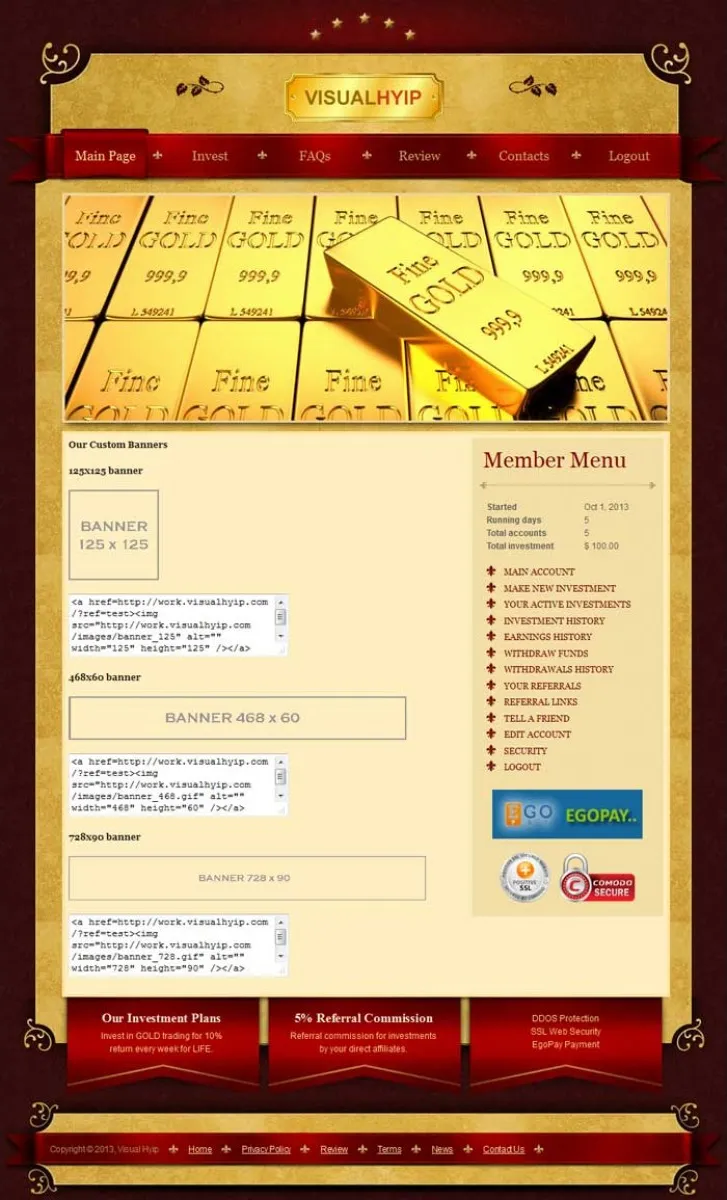 Investment Template 4 Page