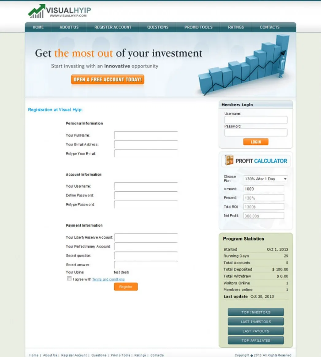 Investment Template 2 Page