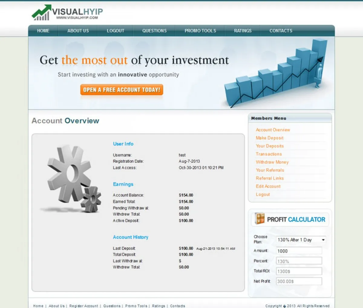 Investment Template 3 Page