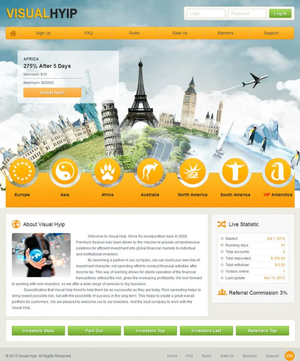 HYIP zvpt Investment Template 1083 Design