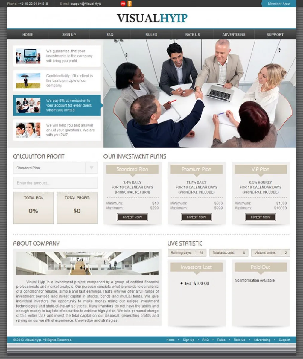 HYIP zvpt Investment Template 1091 Design