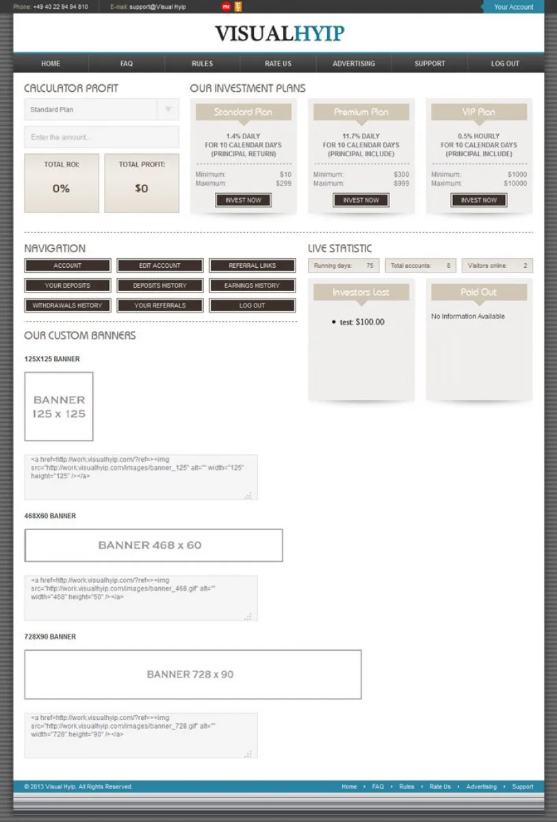 Investment Template 4 Page