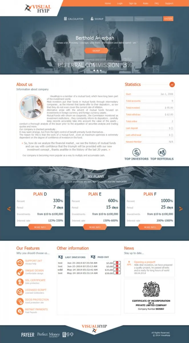 HYIP zvpt Investment Template 1111 Design