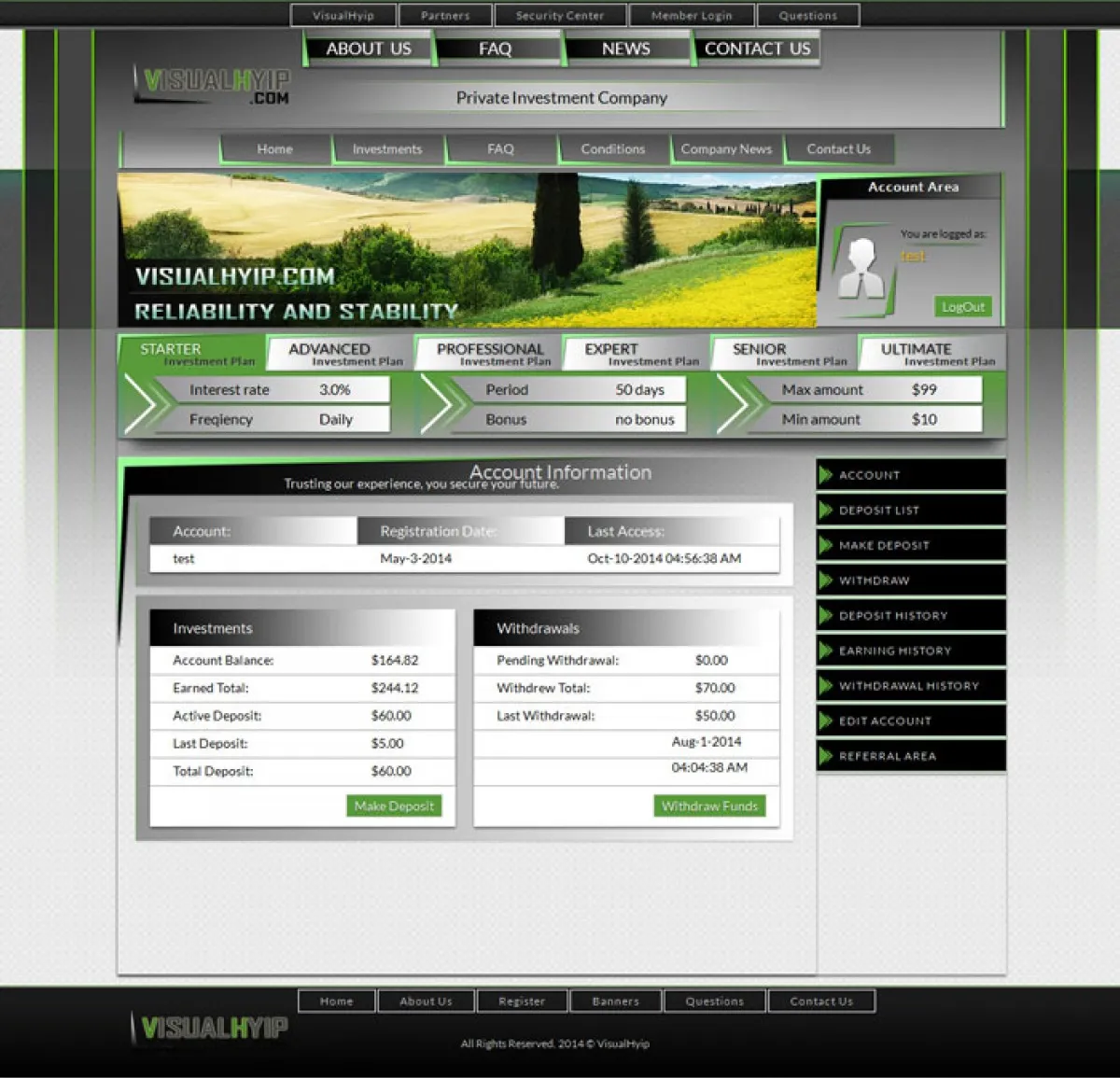 Investment Template 3 Page