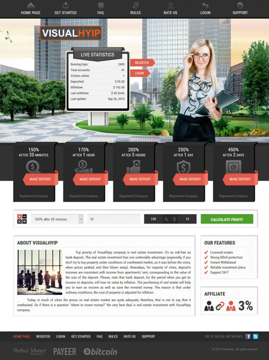 HYIP zvpt Investment Template 1140 Design