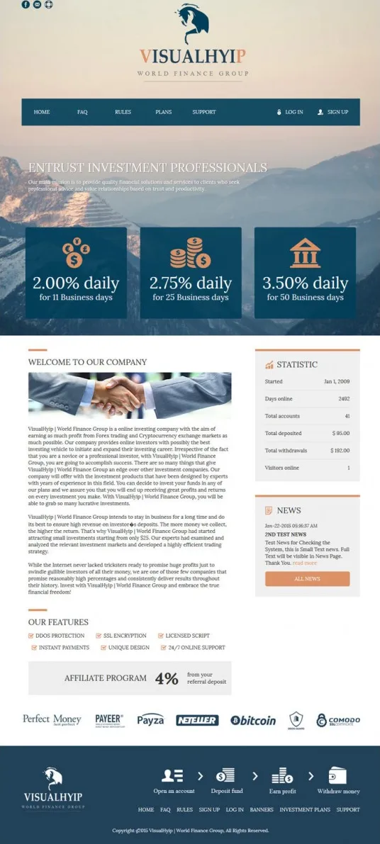 HYIP zvpt Investment Template 1144 Design