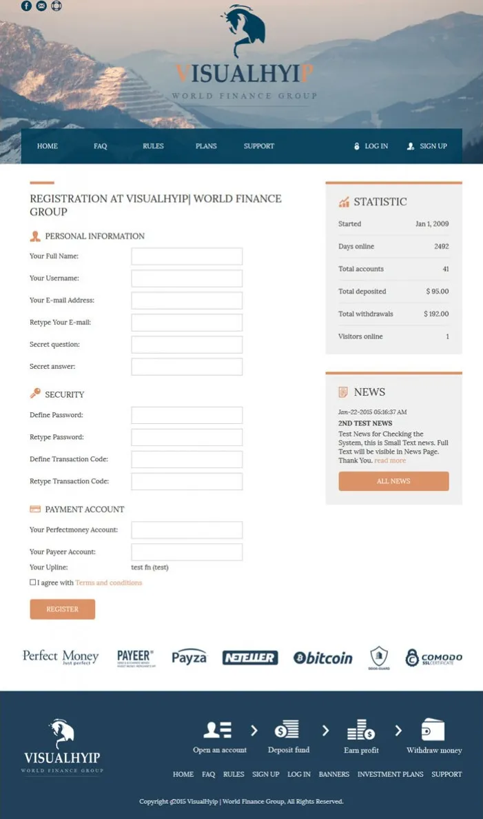 Investment Template 3 Page