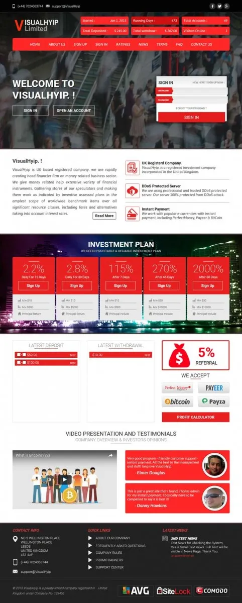HYIP zvpt Investment Template 1158 Design