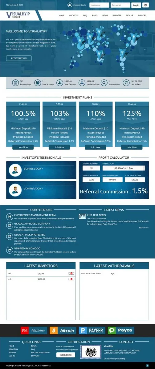 HYIP zvpt Investment Template 1162 Design