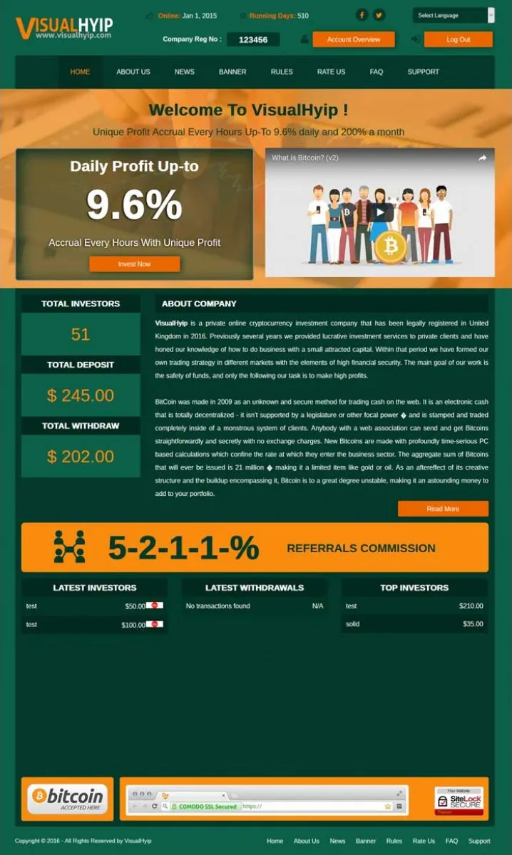 HYIP zvpt Investment Template 1164 Design