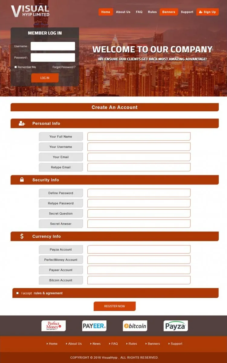 Investment Template 3 Page