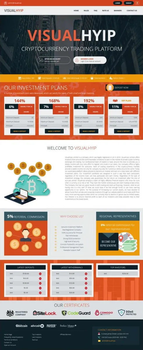 HYIP zvpt Investment Template 1197 Design