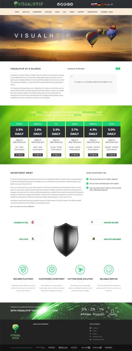 HYIP zvpt Investment Template 1227 Design