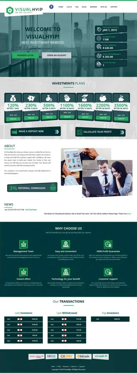HYIP zvpt Investment Template 1245 Design