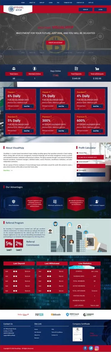 HYIP zvpt Investment Template 1252 Design
