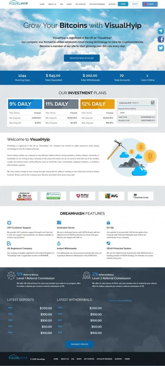 HYIP zvpt Investment Template 1262 Design