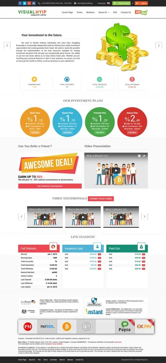 HYIP zvpt Investment Template 1267 Design