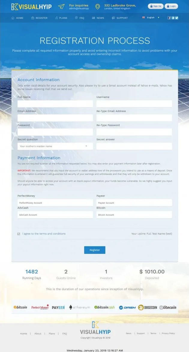 Investment Template 3 Page
