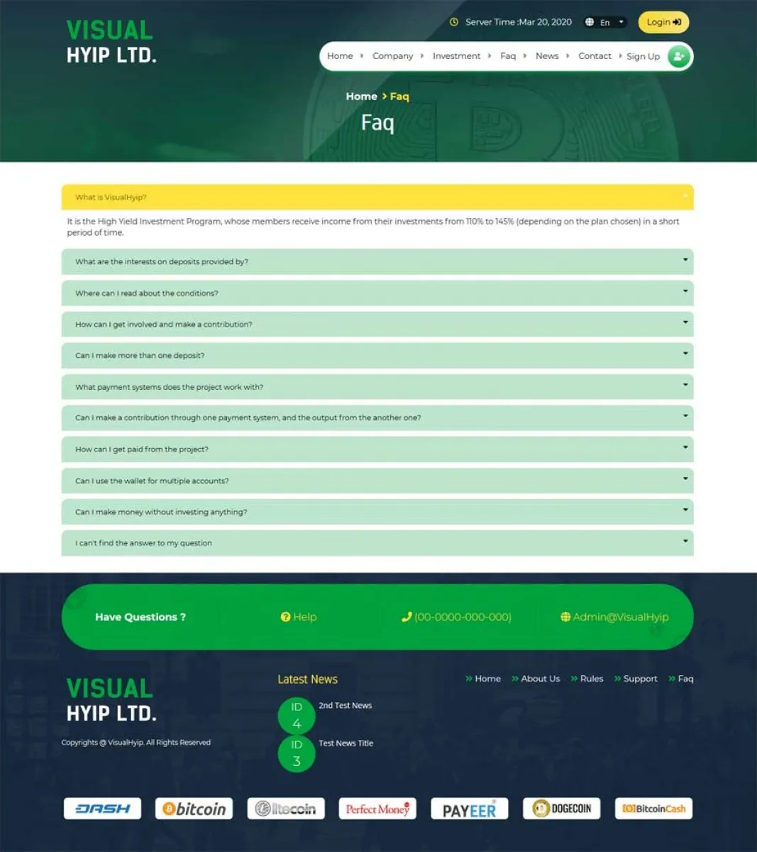 Investment Template 4 Page