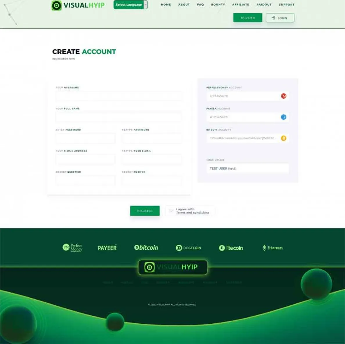 Investment Template 2 Page