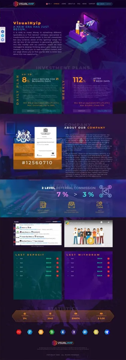 HYIP zvpt Investment Template 1390 Design