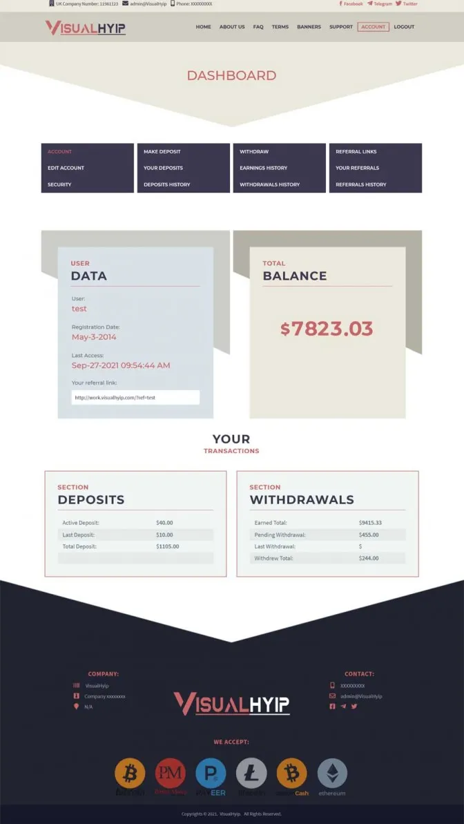 Investment Template 4 Page