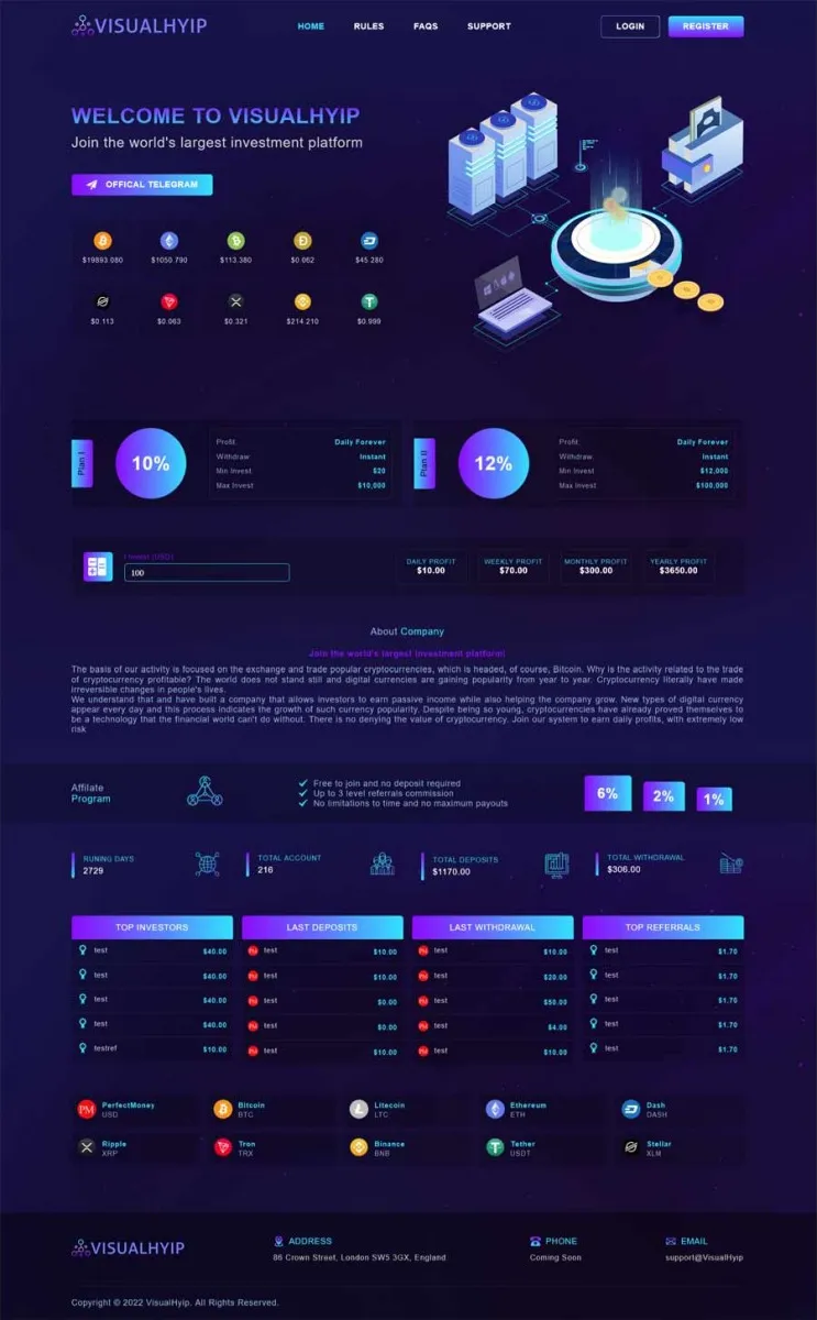 HYIP zvpt Investment Template 1455 Design