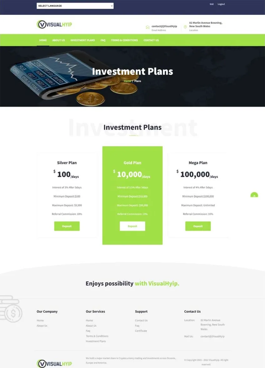Investment Template 5 Page