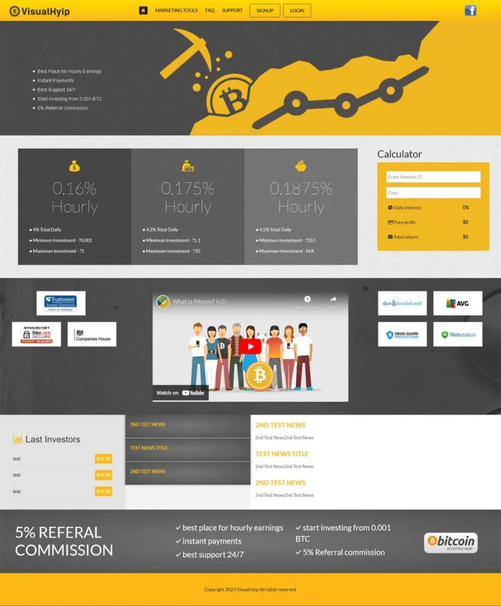 HYIP zvpt Investment Template 1500 Design
