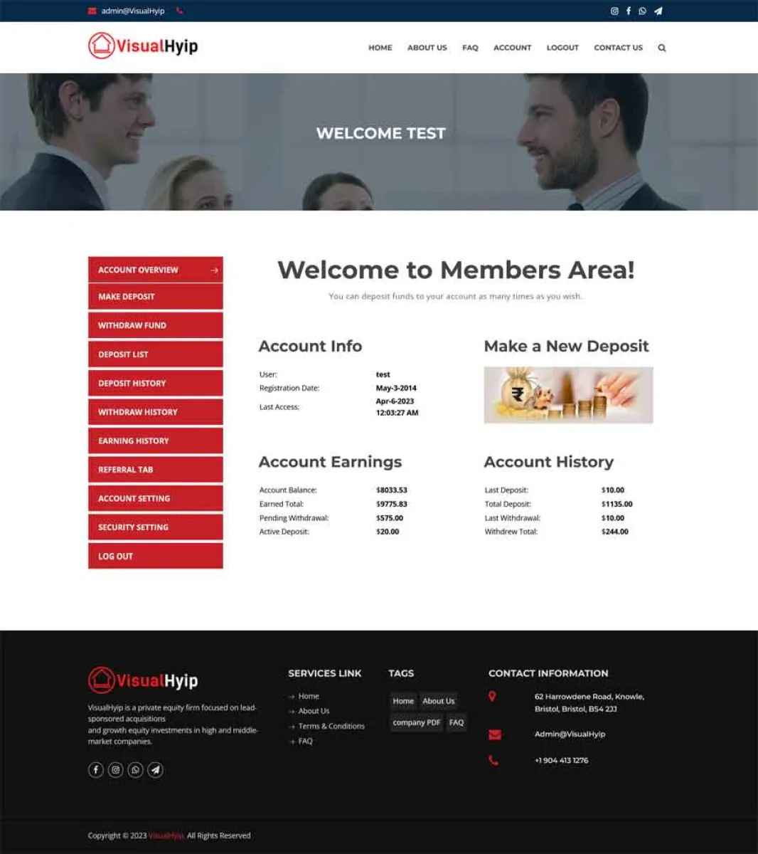 Investment Template 4 Page