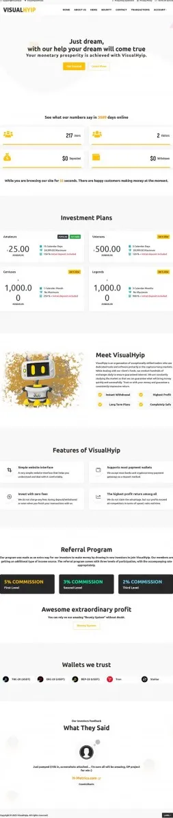 HYIP zvpt Investment Template 1560 Design