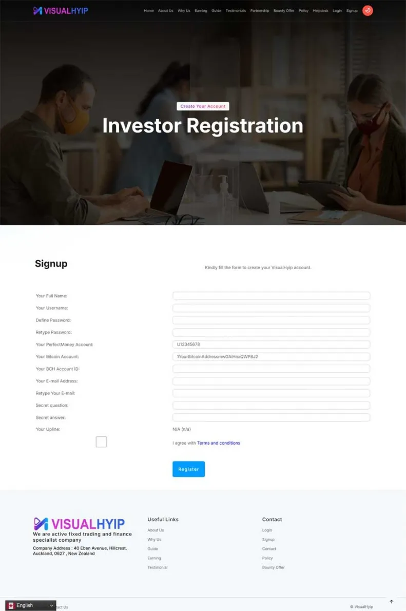 Investment Template 3 Page